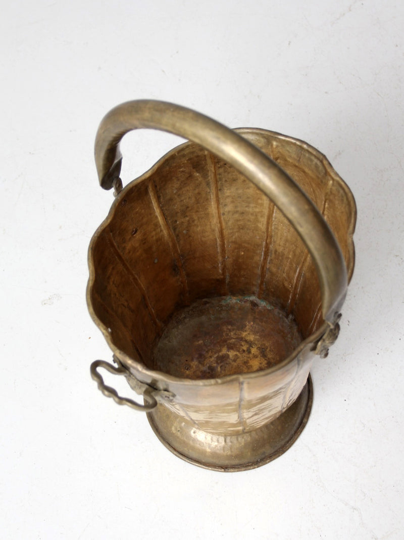 antique brass ash bucket or coal scuttle