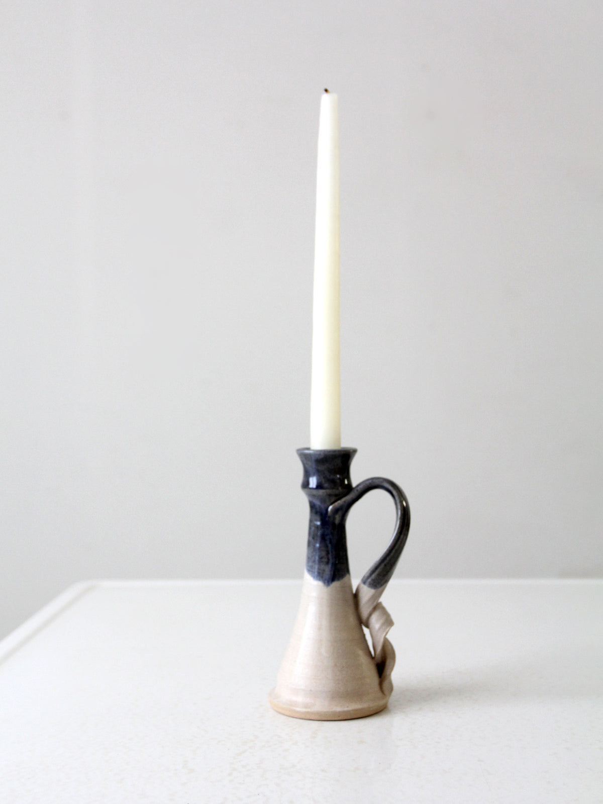 vintage studio pottery candlestick holder