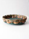 vintage woven lazy susan tray