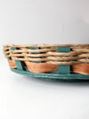 vintage woven lazy susan tray