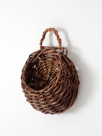 vintage rustic wicker wall basket