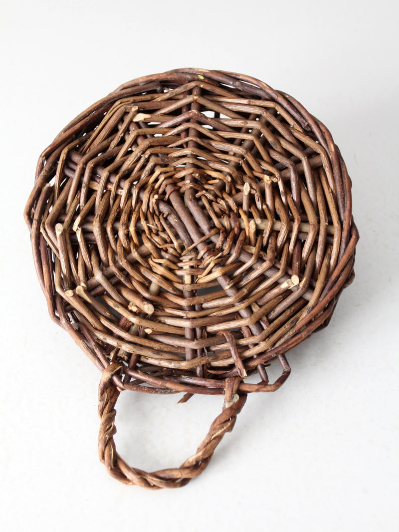 vintage rustic wicker wall basket