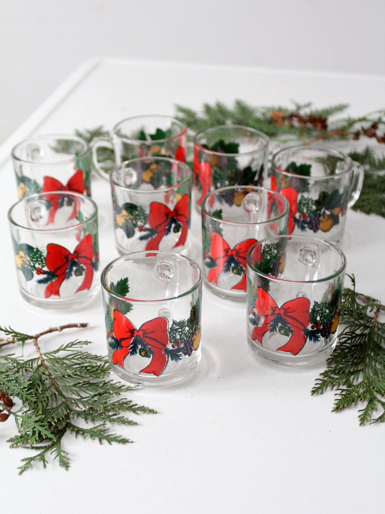 Vintage Holiday Christmas outlets Glassware set of 9