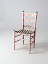 antique pastel pink cane seat chair