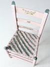 antique pastel pink cane seat chair