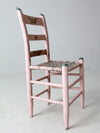 antique pastel pink cane seat chair