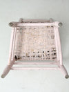 antique pastel pink cane seat chair