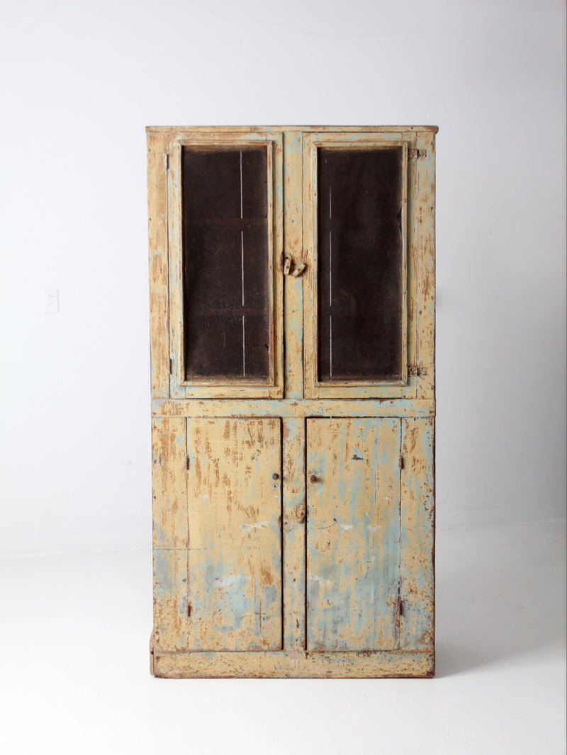 antique primitive painted cabinet