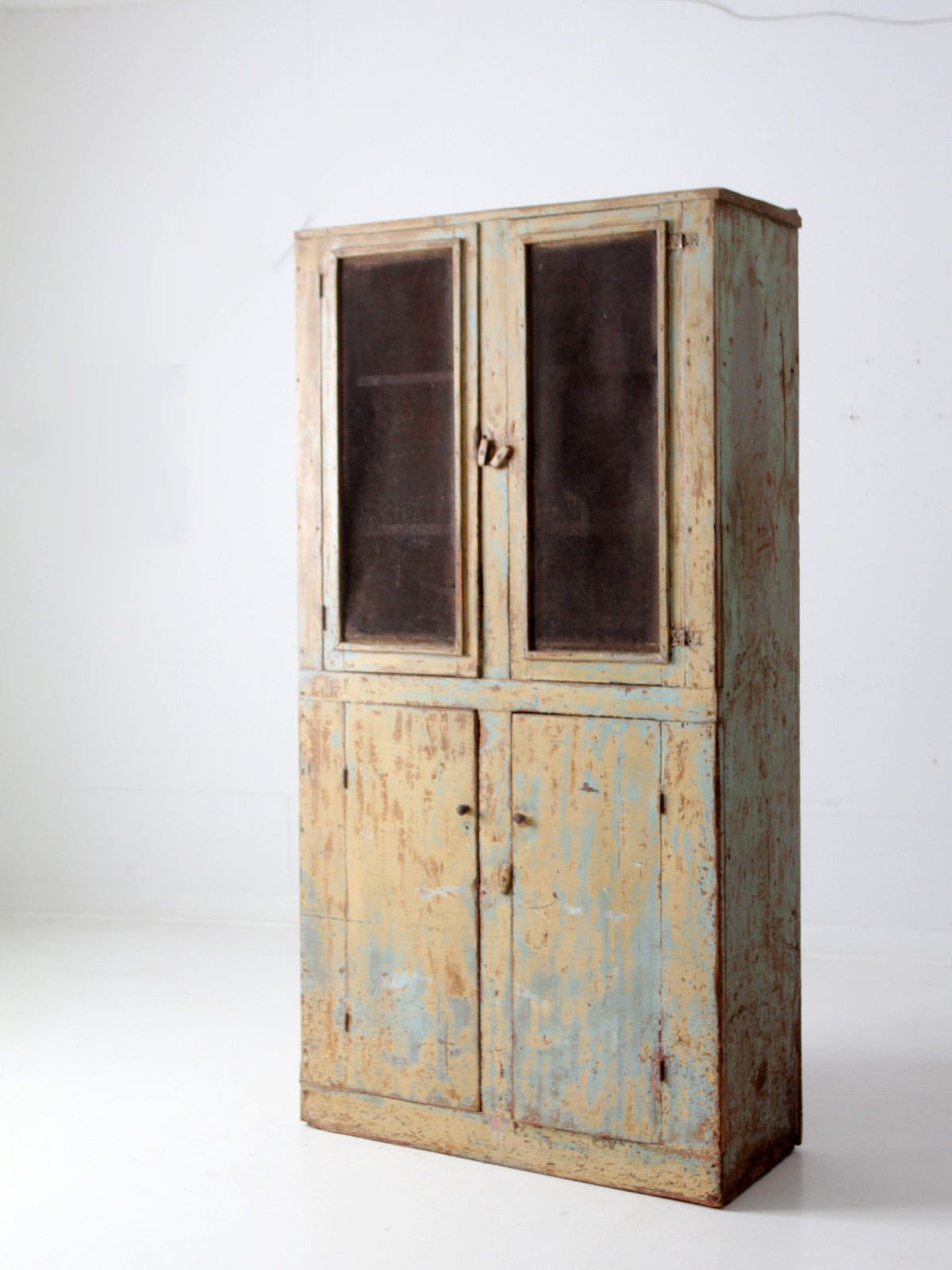 antique primitive painted cabinet