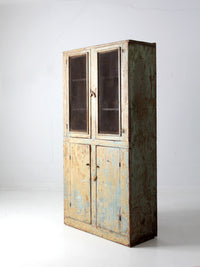 antique primitive painted cabinet