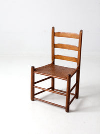 antique ladder back chair with woven seat