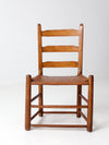 antique ladder back chair with woven seat