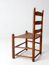 antique ladder back chair with woven seat