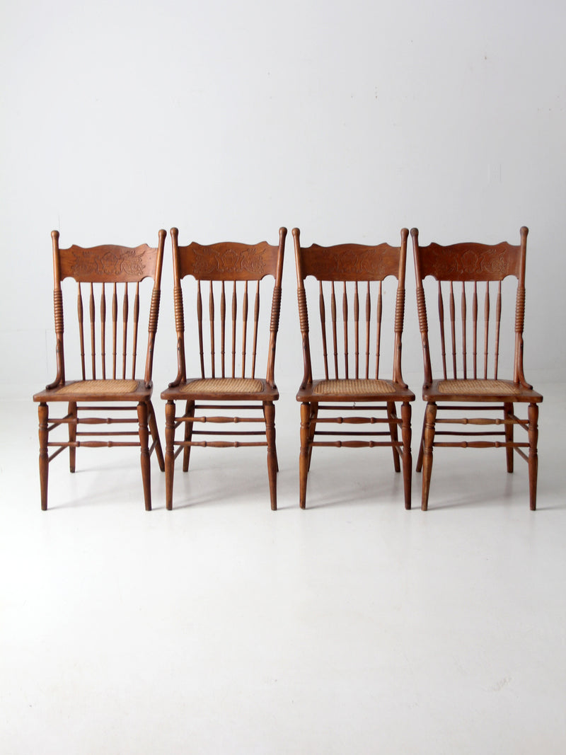 antique dragon press back side chairs set of 4