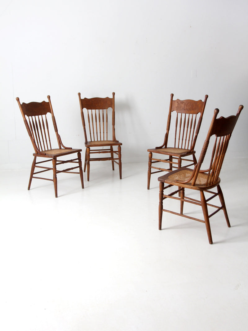 antique dragon press back side chairs set of 4