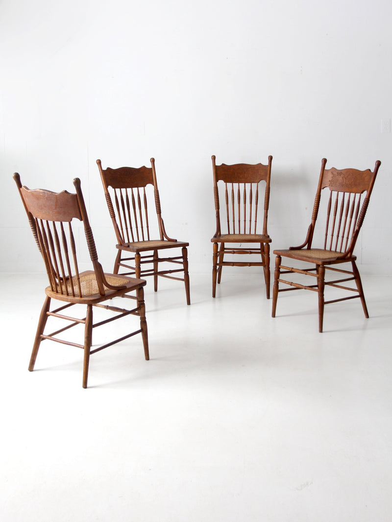 antique dragon press back side chairs set of 4