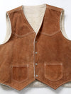 vintage 70s suede vest with wooly lining