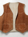 vintage 70s suede vest with wooly lining