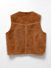 vintage 70s suede vest with wooly lining