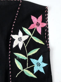 vintage 50s Mexican embroidered vest