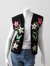 vintage 50s Mexican embroidered vest