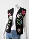 vintage 50s Mexican embroidered vest