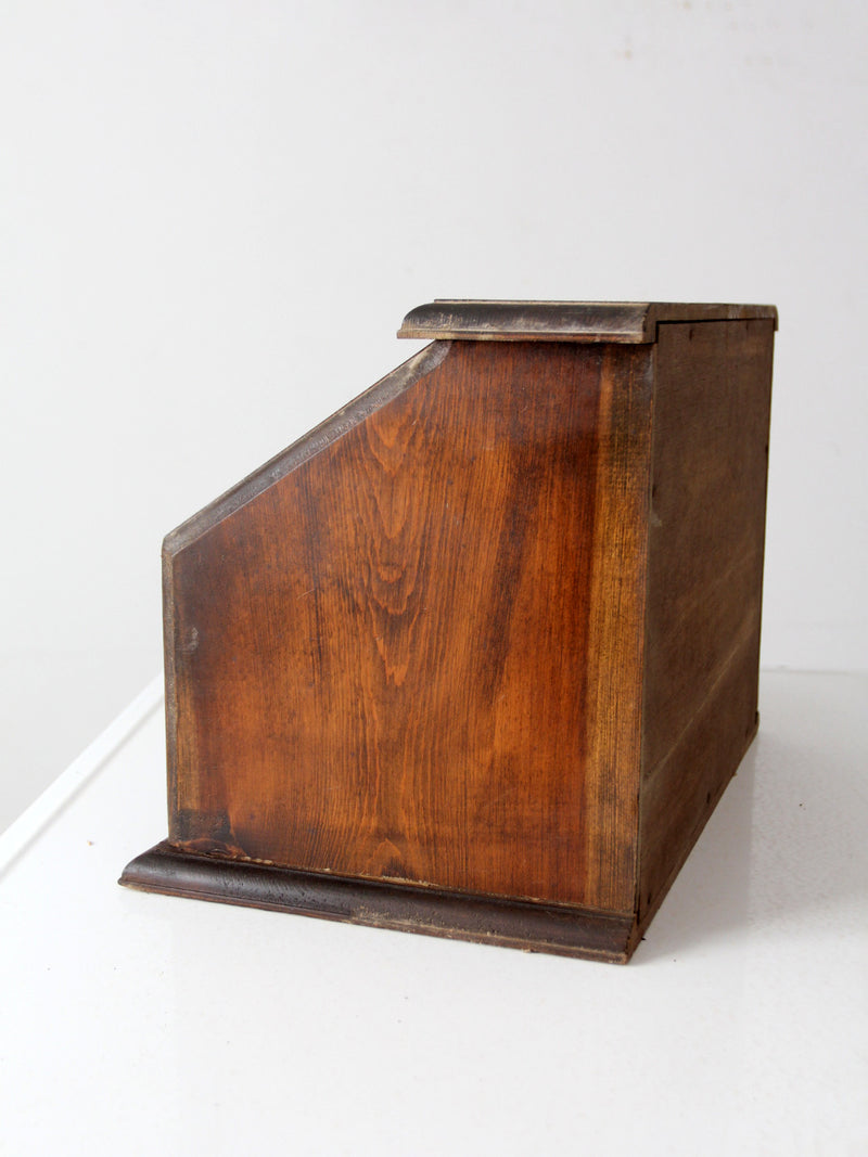 vintage wooden bread box