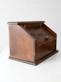 vintage wooden bread box