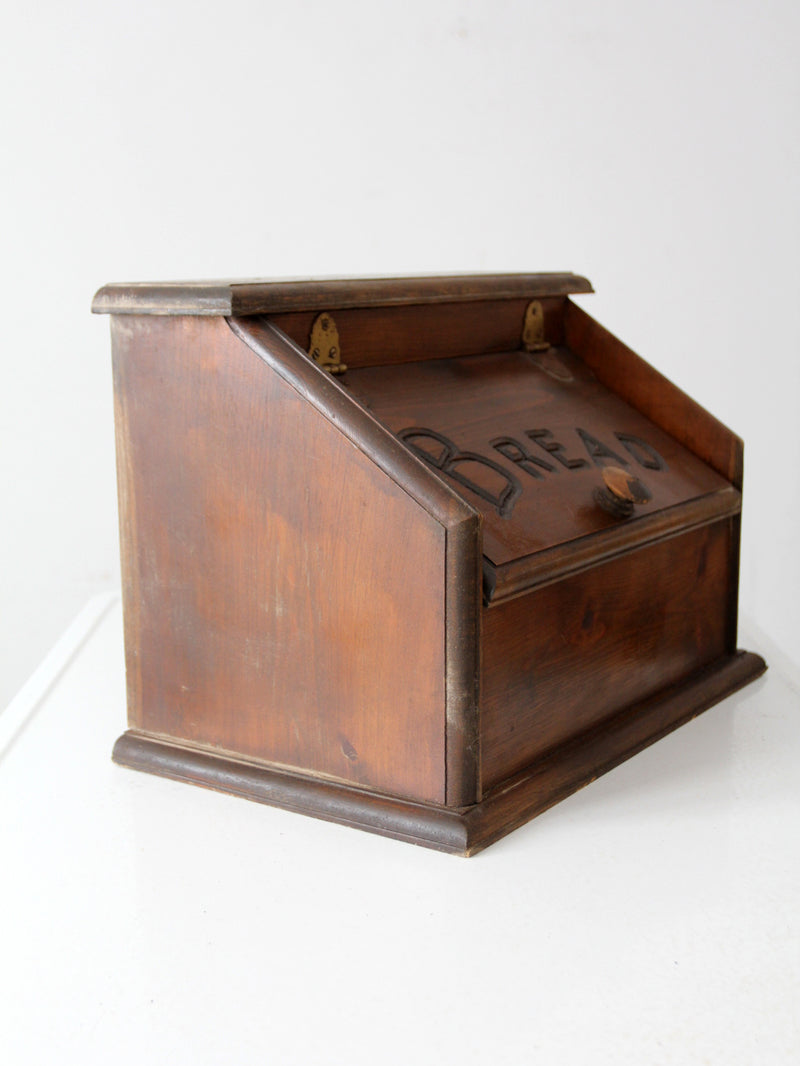 vintage wooden bread box