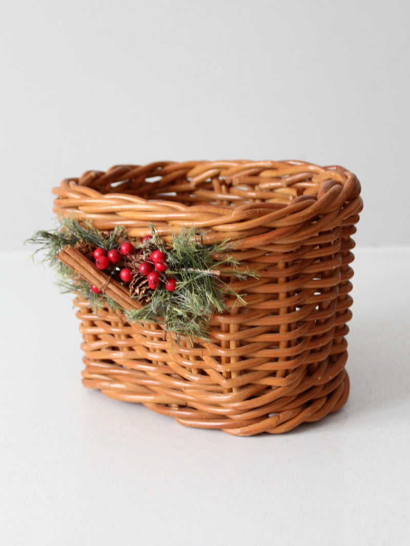 vintage wicker Christmas basket