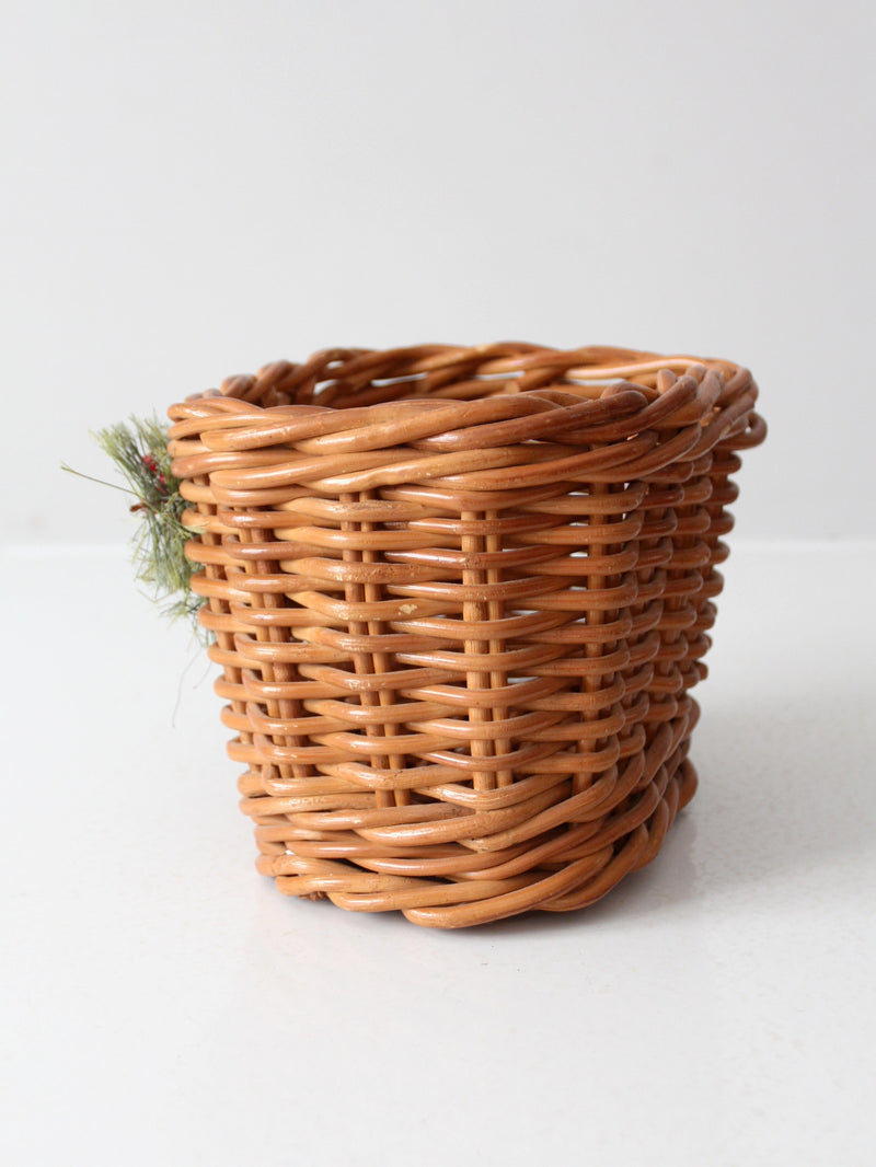 vintage wicker Christmas basket