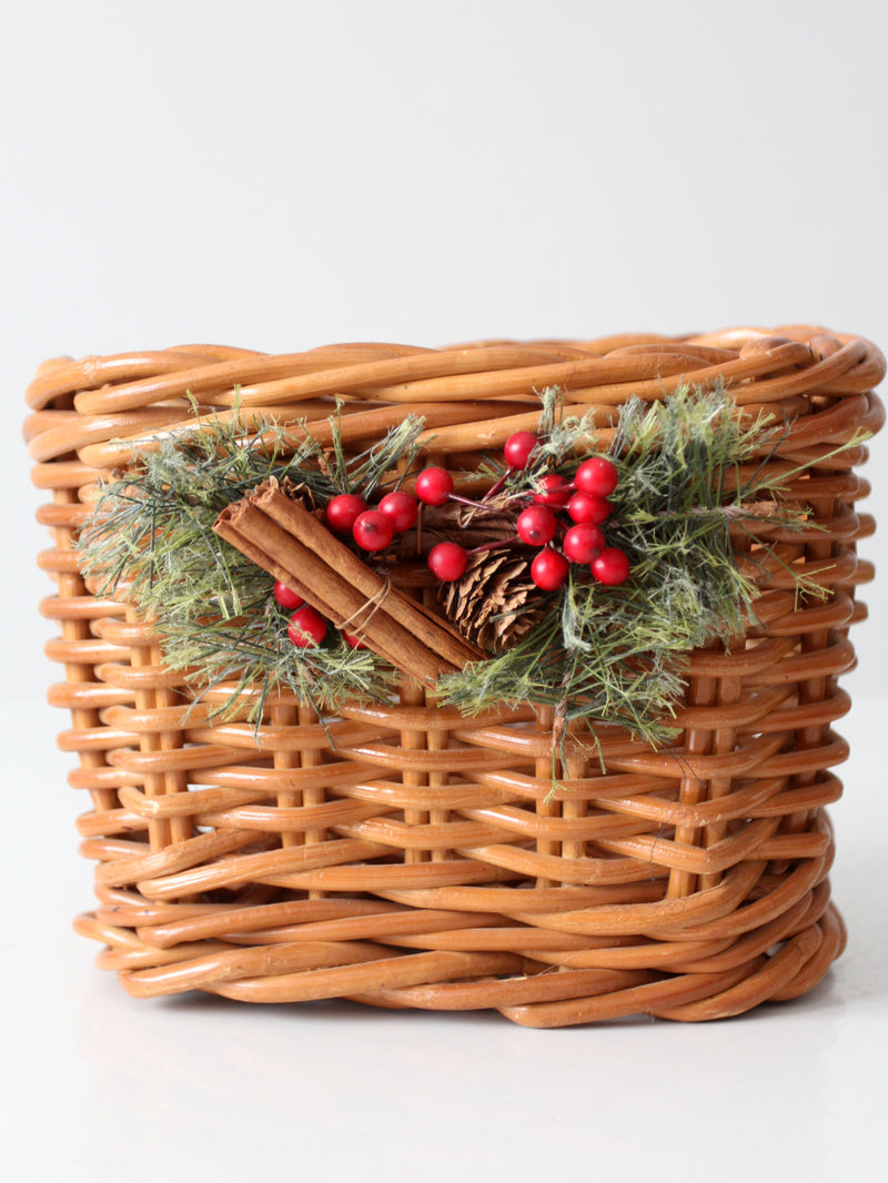 vintage wicker Christmas basket