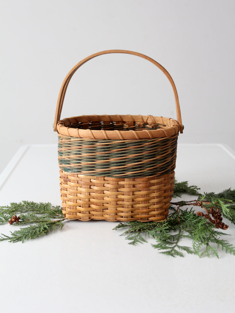 vintage splint weave basket