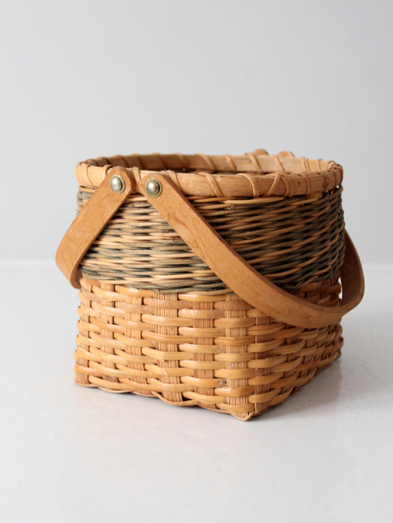 vintage splint weave basket