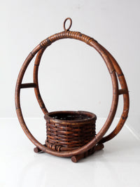 vintage rattan planter basket