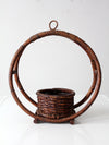 vintage rattan planter basket