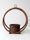 vintage rattan planter basket