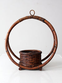 vintage rattan planter basket