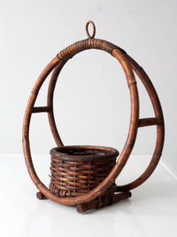 vintage rattan planter basket