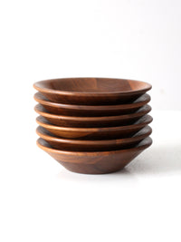 mid century walnut serving bowls set of 6