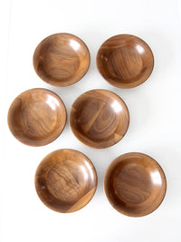 mid century walnut serving bowls set of 6