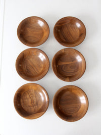 mid century walnut serving bowls set of 6