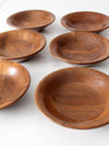 mid century walnut serving bowls set of 6