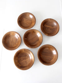 mid century walnut serving bowls set of 6