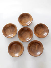 mid century walnut serving bowls set of 6