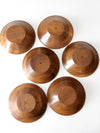 mid century walnut serving bowls set of 6