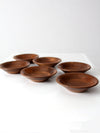 mid century walnut serving bowls set of 6