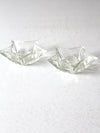 vintage cut glass star candle holders pair