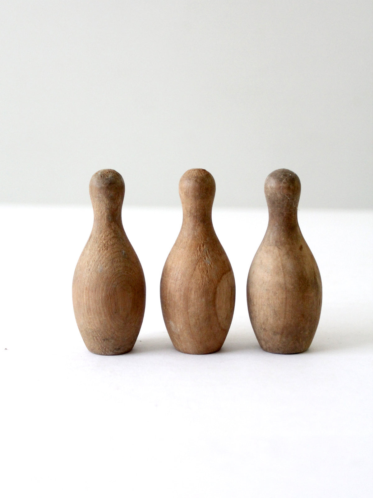 vintage wood skittles set of 3