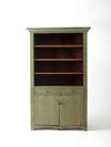 antique green painted hutch